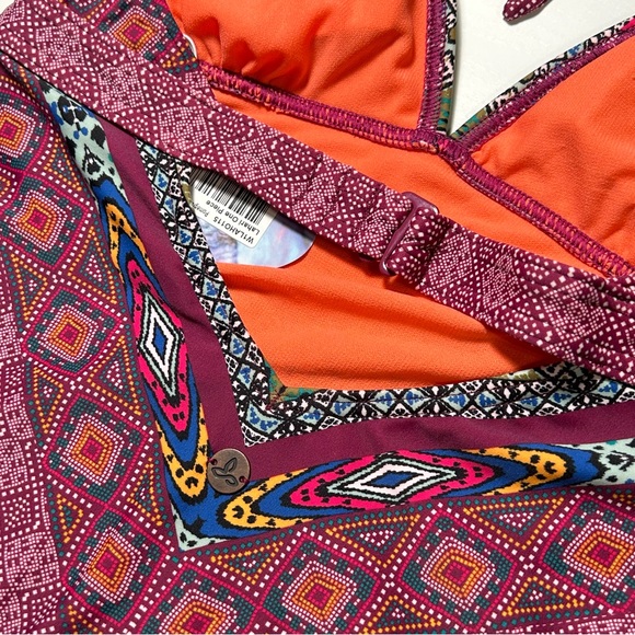PrAna Womens Lahari One Piece Swimsuit Pomegranate Marrakesh Size Small - NWT - Picture 6 of 15
